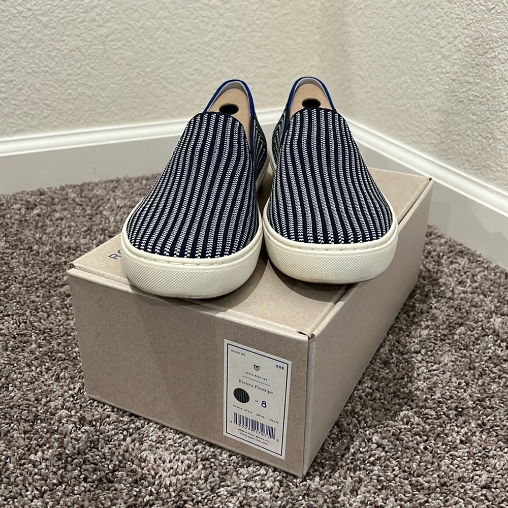 Rothy’s Sneakers - Riviera Pinstripe Size 8